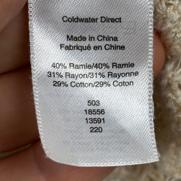 Coldwater Creek Open Knit Cardigan Sweater Sz M Beachy Boho Long Sleeve Beige - Picture 6 of 10